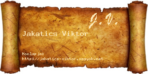 Jakatics Viktor névjegykártya